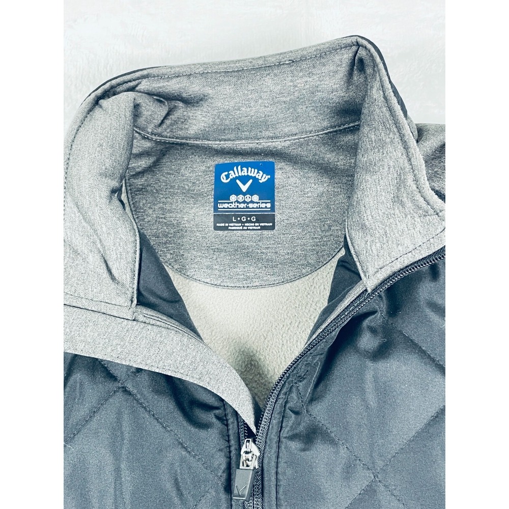 Callaway Weather Series Jacket Large Black Gray Full Zip Quilted Golf Outerwear - Picture 2 of 16